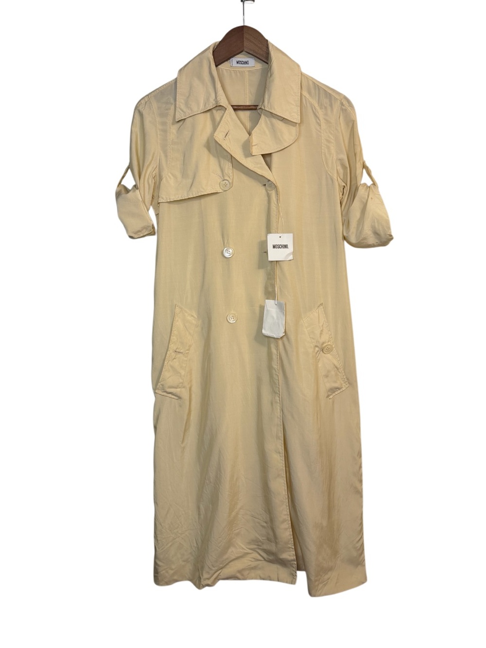 Moschino Beige Lightweight Double Breasted Trench Coat